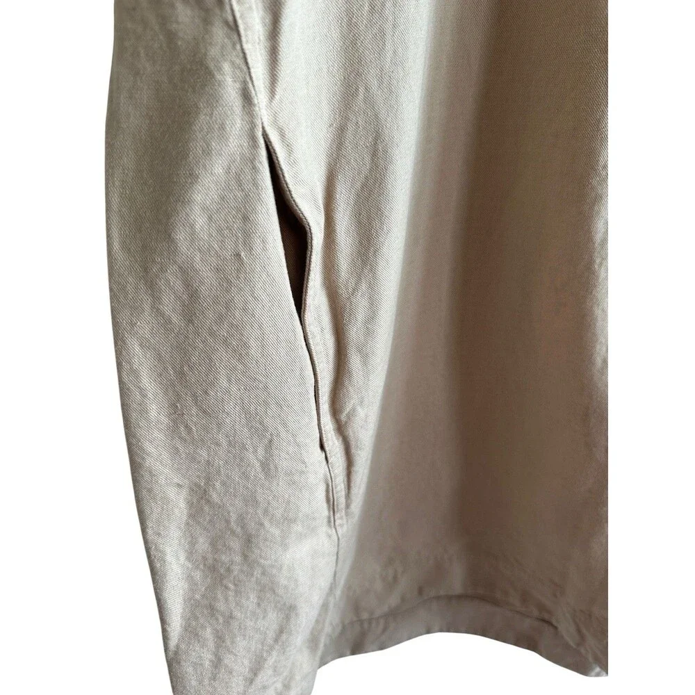 COS Shift Shirt Dress Sz 10 Short-Sleeve Pockets Summer Minimalist Linen Blend